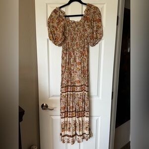 Elegant Floral Print Maxi Dress